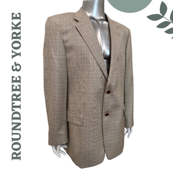 Roundtree & Yorke Wool-Silk Blend Blazer – Size 46L - Picture 4 of 8